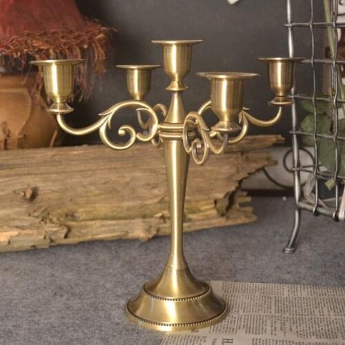Gold Candlestick Candle Holder Stand Wedding Candelabra Centerpiece Candle Stick Tealight Flower Rack Menorah Moroccan Decor Art