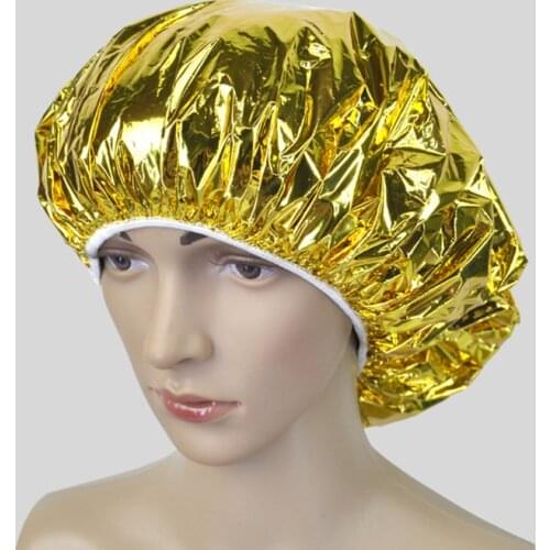 1pc Aluminum Foil Shower Caps Hat Disposable Heat Insulation Hat Hair Cover SPA Beauty Salons Accessories Baking Oil Hair Cap