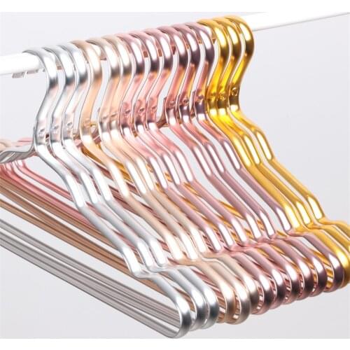10/5PCS Clothes Hanger Metal Drying Rack Adult Clothing Organizer Shelf Aluminum Alloy Anti-skid Dress Coat Pants Rack 41x19cm