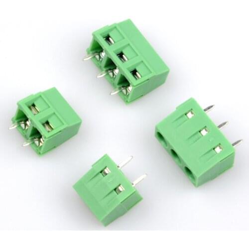 10PCS kf120-2.54-2P 3P 2.54MM pitch straight pin pcb screw terminal block connector KF120 2PIN 3PIN green