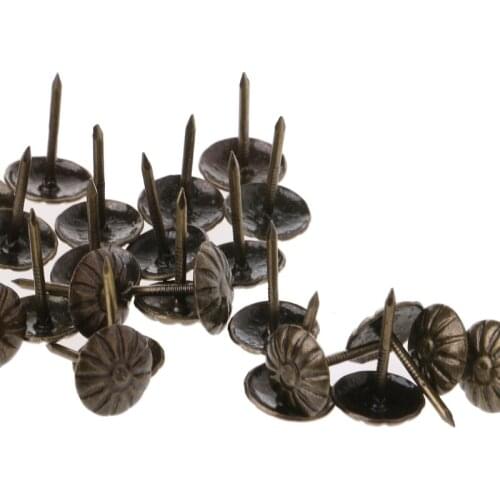 100pcs Antique Brass Upholstery Nails Tack Stud Pushpin Doornail Hardware Decor Wholesale dropshipping