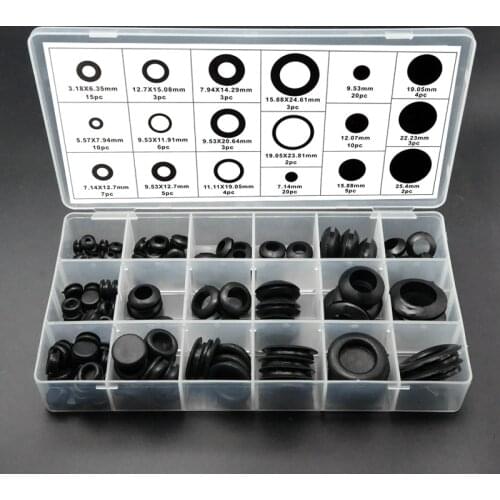 125pcs/set rubber sealing gaskets hydraulic cylinder seal ring black seal o rings gasket set For Car Gasket with Plactic Box Kit
