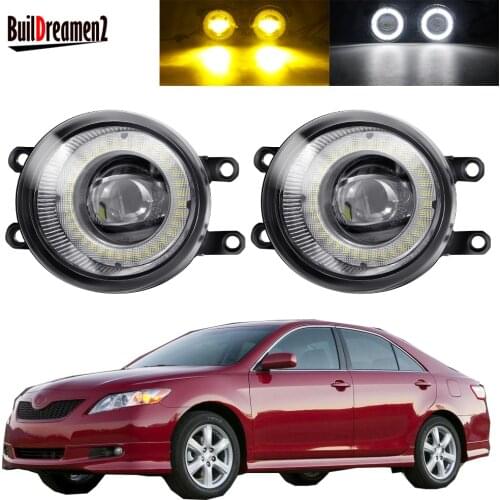 2 Pieces Angel Eye Fog Light Assembly Car LED Lens Fog Driving Lamp DRL 12V For Toyota Camry 2006 2007 2008 2009 2010 2011 2012