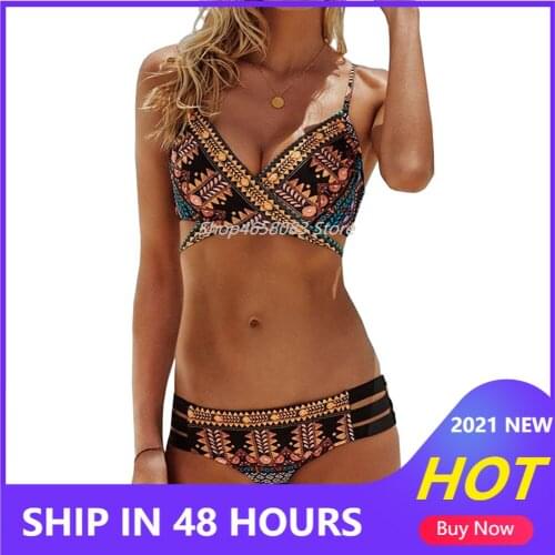 2020 Sexy Bandage Aztec Biquini String Strappy Swim Wear Bathing Suit Swimsuit Beachwear Swimwear Women Brazilian Bikini