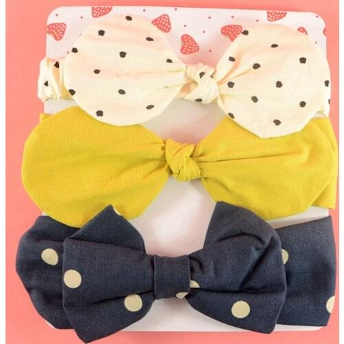 3pcs Infant Headbands Baby Girls Hair Bows Nylon headwraps Turban Newborn Shower Gift Dainty Bow Mixed Hair Accessories HB297S