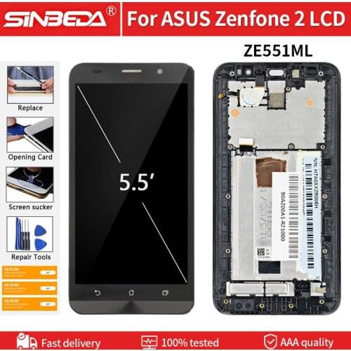 Original LCD Screen For ASUS Zenfone 2 ZE551ML Z00AD LCD Display Touch Screen 5.5" Digitizer With Frame For ASUS Zenfone 2 LCD