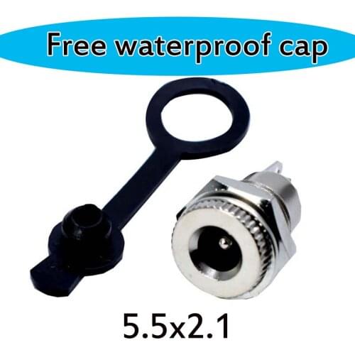 5pcs DC-099 5.5mm x 2.1mm 2.5mm DC Power Jack Socket Female Panel Mount Connector Metal DC099 Open Hole 11MM 5.5*2.1 5.5*2.5