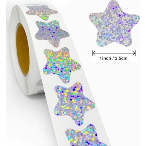 500pcs Laser Silver Labels Heart Star Packaging Wrapping Sticker Candy Dragee Gift Box Wedding Birthday Baby Shower Stickers