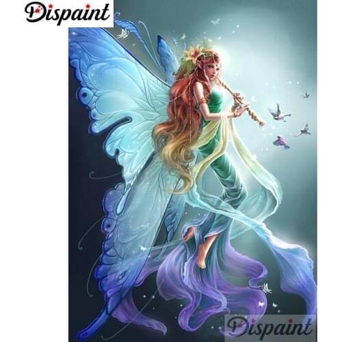 Dispaint Full Square/Round Drill 5D DIY Diamond Painting "Butterfly fairy" Embroidery Cross Stitch 3D Home Decor A10252