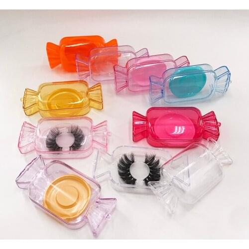 Custom Suitcase Eyelash Packaging Candy Lash Case Empty Box with Round Tray Holographic Bags