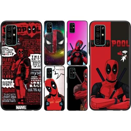 Marvel Deadpool For Huawei Honor 50 SE V30 View 20 V20 30i 30S 30 20S 20E 20i 20 Lite Pro Plus Black Phone Case