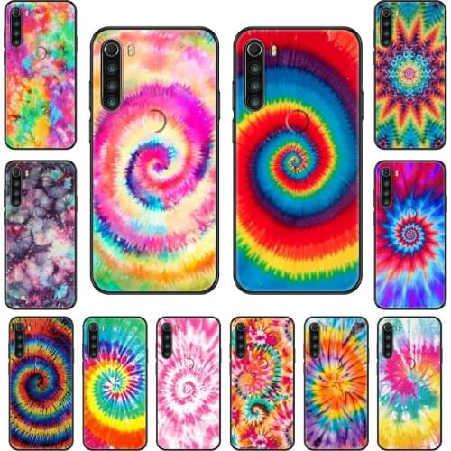 Tie Dye Pattern Batik Rainbow Phone case For Xiaomi Redmi Note S2 4 5 6 7 8 A S X Plus Pro black art coque 3D funda soft prime