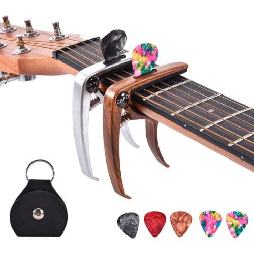 Guitar Capo for 6/12 String Acoustic Electric Guitar Bass Ukulele Mandolin Banjo with 5PCS Picks Guitar Accessories