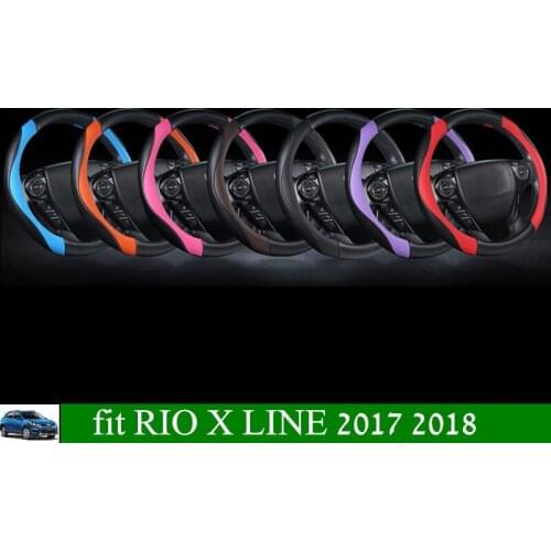 RIO X LINE 2017-2019 Chrome Steering Wheel Panel Cover Badge Insert Trim Ring Bezel Garnish Molding Decoration for KIA RIO X LIN