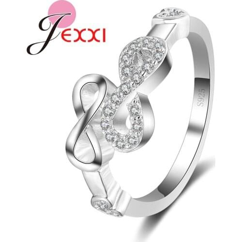Creative Lucky Double Number 8 Finger Jewelry Fashion 925 Sterling Silver Woman Open Adjustable Rings Christmas Gift