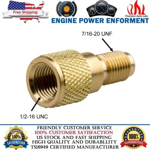 R12 To R134A Brass Adapter Fitting 1/4" Male To 1/2" ACME Female With Valve Core
