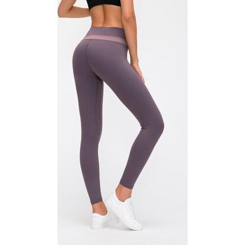 Yoga pant Belt Contrast Color Patchwork Yoga Leggings Quick-drying Tight Running Pants Women Hidden Key Pocket Fitness Leggings