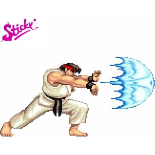 STICKY Arcade Fighter Ryu Game Anime Car Sticker Decal Decor Occlusion Scratch Decal Refrigerator Laptop Trunk Car Styling