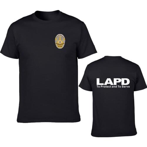 LAPD Police Graphic T-shirt Men Print Los Angeles Policeman Department Short Sleeve Cotton Tshirts Women Summer Tee Shirts