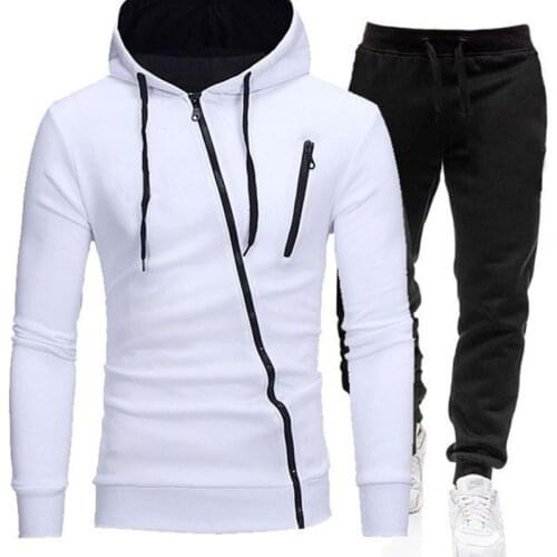 Mens Casual Tracksuit Platform Hot-selling Products Solid Color Fashion Cardigan Hooded And Pants Two Piece Suit