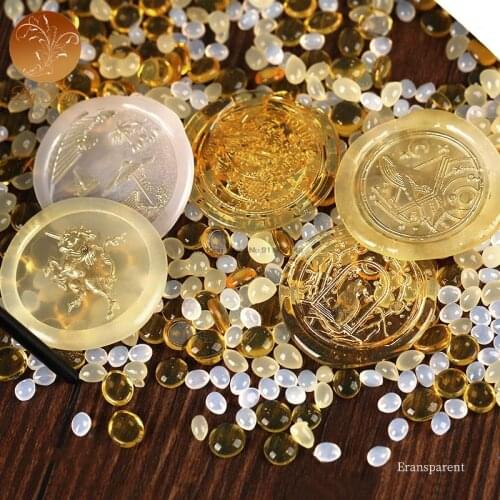 50g/Bottle Transparent Seal Wax Set Mermaid Tears Lacquer Wax EVA Resin Wax Beads Envelope Wedding Wax Seal Craft Supplies