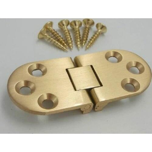 1 Pcs Flip Round Table Pure Copper Furniture Hardware Accessories Hinge 180 Degree Flap Concealed Folding Table Hinge