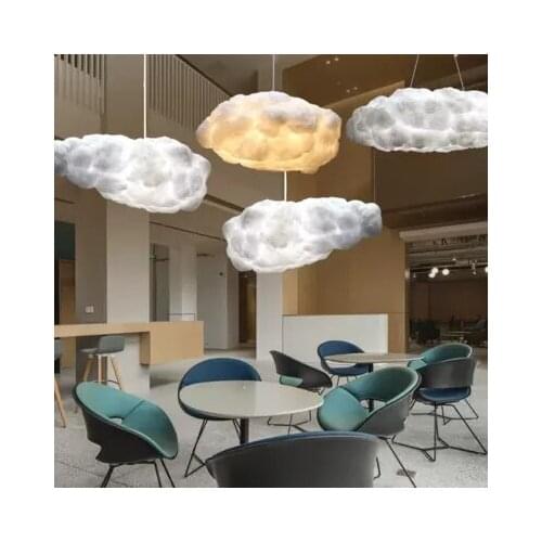 Nordic Clouds Pendant Lights Silk Lamp Dark Clouds Hanglamp Personality Decorate Hanging Light For Hotel Lobby Restaurant
