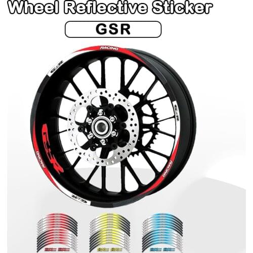 Strips Motorcycle Wheel Tire Stickers Car Reflective Rim Tape Motorbike Bicycle Auto Decals FOR SUZUKI GSR 400 600 750
