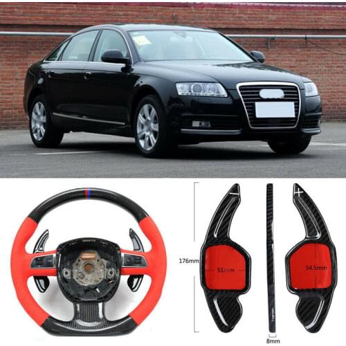Carbon Fiber Gear DSG Steering Wheel Paddle Shifter Cover Fit For Audi A6 09-11