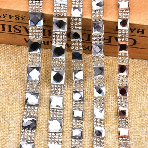 1M Self-Adhesive Glass Rhinestone Sticker Crystal Beaded DIY Decorations Sewing Trim Hot Fix Tape for Shoes Clothing hats gifts