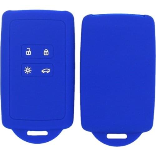 Silicone Rubber Car Key Case Cover for Renault KOLEOS Kadjar Arkana 2017 for Samsung QM5 4 Button Card Smart Key Shell Set