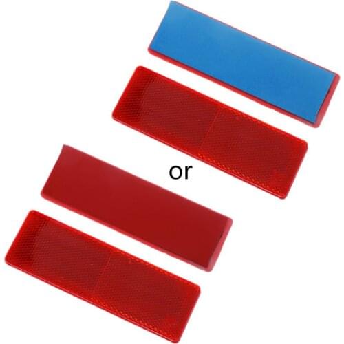 T8WF 2pcs Plastic Reflector Reflective Warning Plate Stickers Sign Sheeting Car