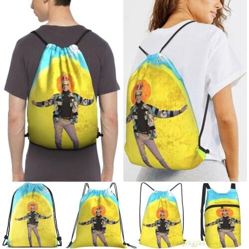 Unisex Drawstring Bags Holy Jeff Goldblum Women Drawstring Backpacks Men Outdoor Travel Backpacks Training Fitness Bag