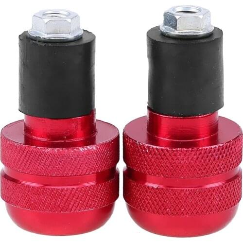 RED 7/8" 22mm Universal Motorcycle Aluminum Grips Handle Bar End Plug weights Slider Chopper Bobber Cafe Racer Old School