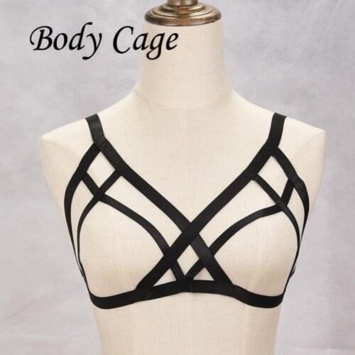 Body Cage Sexy Women Erotic Bandage Tops Dancing performance Bra Strappy Open Bra Gothic Chest Harness Lingerie Strap Underwear