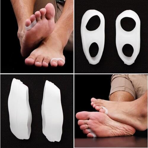 1Pair Pad On The Toe Little Thumb Silicone Daily Use Toe Bunion Corrector Guard Straightener Finger Toe Separator Foot Care Tool