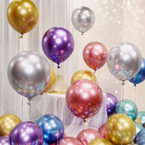 10pcs10 inch/12 inch 2.8g metallic latex balloons birthday party decoration wedding arrangement baby shower room dress up