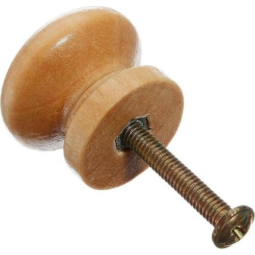 10pcs 25mm Natural Wood Wooden Cabinet Knob Drawer Wardrobe Door Pull Handle