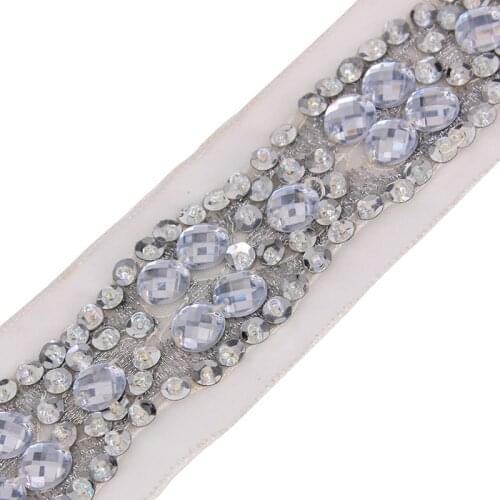 10yards Craft Gauze Pearls Rhinestones Beads Decorated Ribbon Trim For Bridal Dress Wedding Clothes Decoration Accessories T290