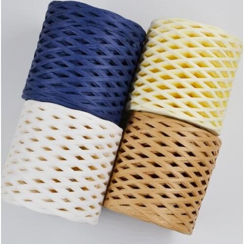 200meters/roll Hollow Plaid Raffia Straw Paper Yarn Hand Crocheting Yarn for DIY Hats Handbags Cushions Packing Material