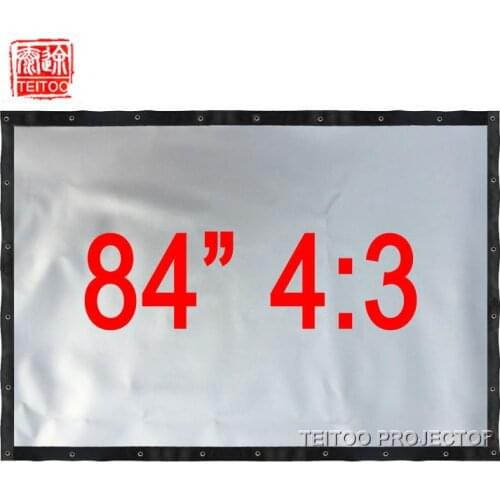 84" 4:3 Good Price Gray Metal Silver Front Projection 3D Projecor Screen Curtains Film for Presentation Adversting Meeting etc
