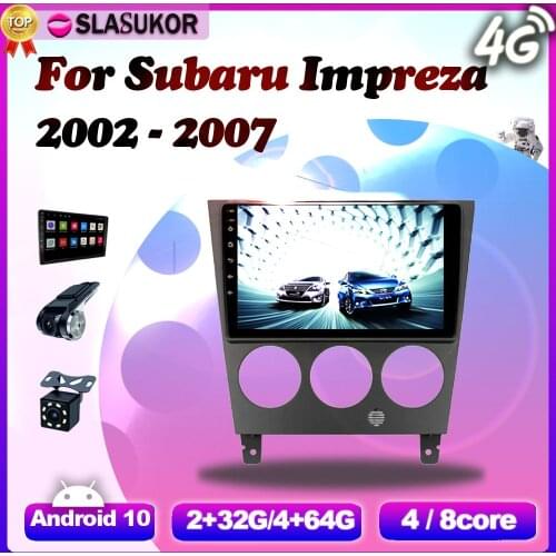 6+128G Android 10.0 For Subaru Impreza 2002 2003 2004 2005 - 2007 Car Radio Multimedia Video Player Navigation GPS DVD No 2din