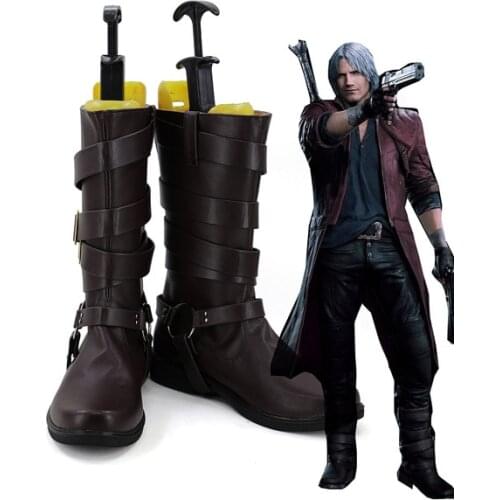 DMC 5 Dante Cosplay Boots Brown Shoes Halloween Carnival Cosplay Custom Made European Size