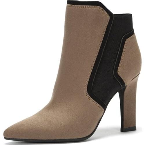 Martin Boots Cow Suede Women Boots Super High Heel Shoes Spring And Autumn Thick With Womens Shoes