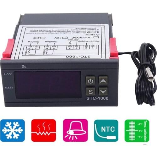 STC-1000 STC 1000 LED Digital Thermostat for Incubator Temperature Controller Thermoregulator Relay Heating Cooling 12V 24V 220V