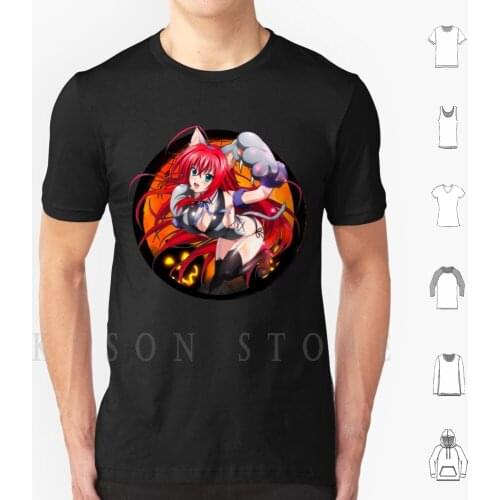 Halloween Neko Rias T Shirt Cotton Men Diy Print Anime Highschool Dxd Manga Akeno Himejima Rias Gremory Sexy Waifu