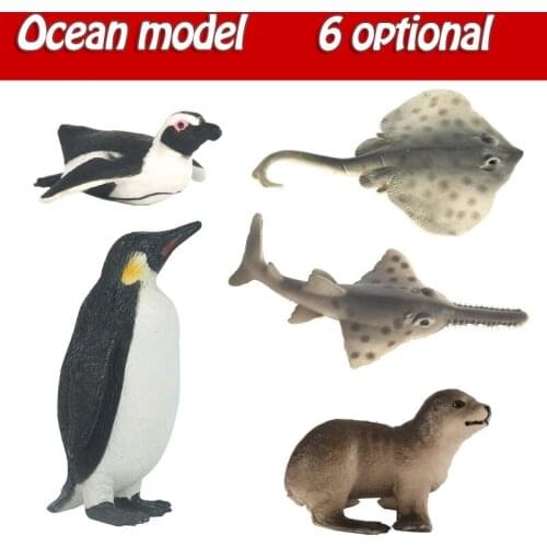 Marine animal model simulation solid Penguin children educational toys lions skate green ornaments