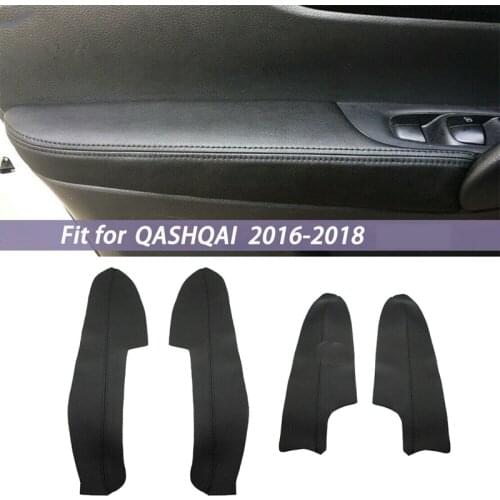 PU Leather Interior Door Armrest Panel Cover Trim for Nissan Qashqai J11 2016 2017 2018