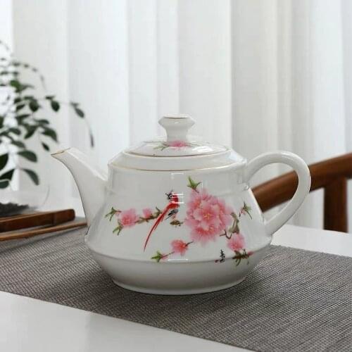 Ceramic Large Capacity Teapot Heat Resistant Kettle Restaurant Porcelain Tea Pot Hand Painted Tea Cup Office Kung Fu Drinkware