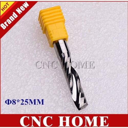 1pc AAA 8*25MM Single Flute Bit K66 Carbide End Mill Set, CNC Router End Mills for Wood Cutter Milling, Acrylic Cutting Bits